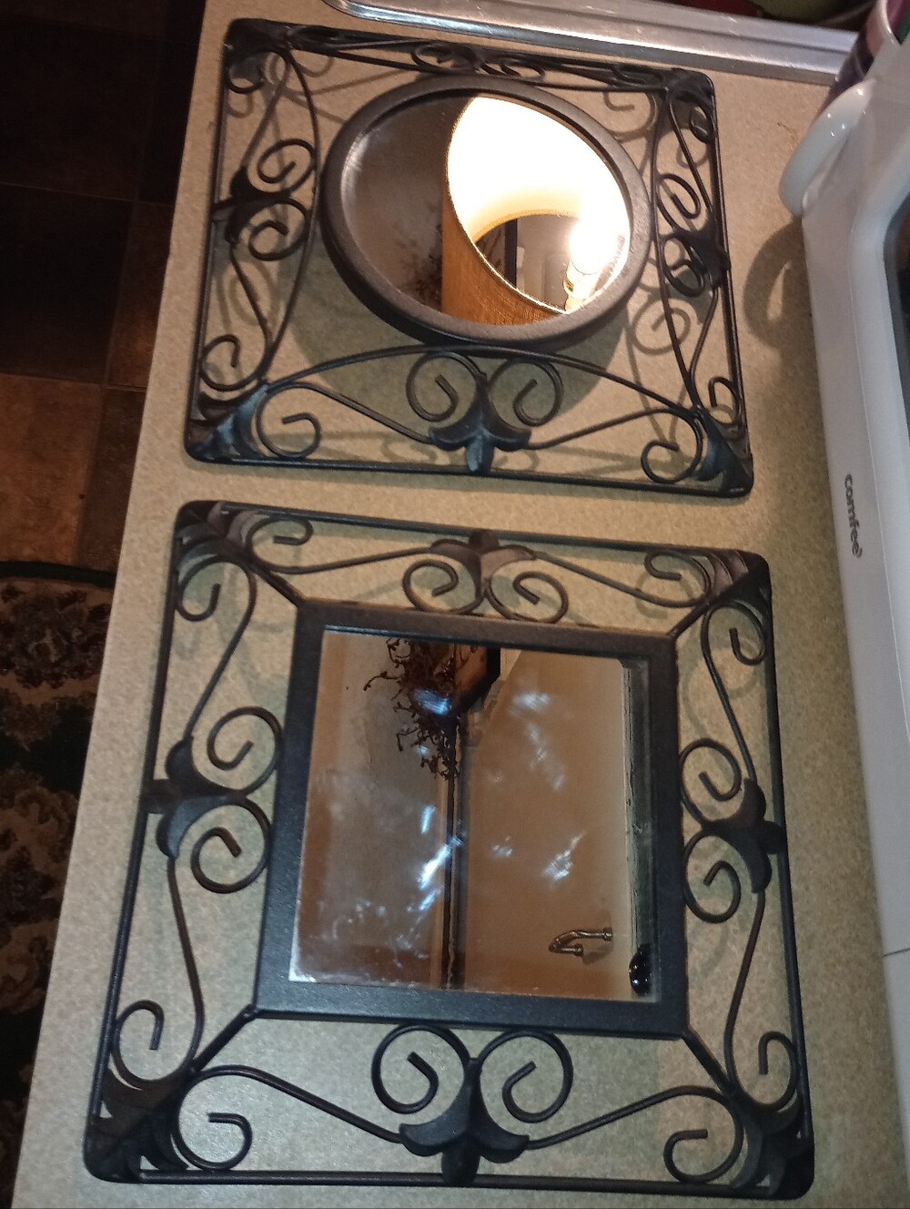 Ornate Scrollwork Wall Mirrors - Set of 2 in Black